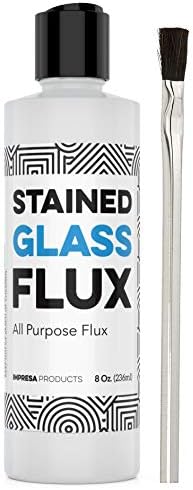 8oz Liquid Zinc Flux for Stained Glass, Soldering Work, Glass Repair and more - Easy Clean Up - Made in USA