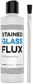 8oz Liquid Zinc Flux for Stained Glass, Soldering Work, Glass Repair and more - Easy Clean Up - Made in USA
