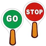2 PCS Stop Sign for Kids, Stop and Go Sign with Handle Double Sided for Directing Traffic Safety in Parking Lots, Intersections Traveling with Children and Places with Large Flow of People