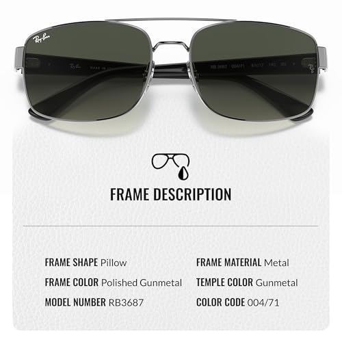 Ray-Ban RB3687 Square-Round Shaped Sunglasses for Men & Women with Official RAYBAN Eyewear Kit3