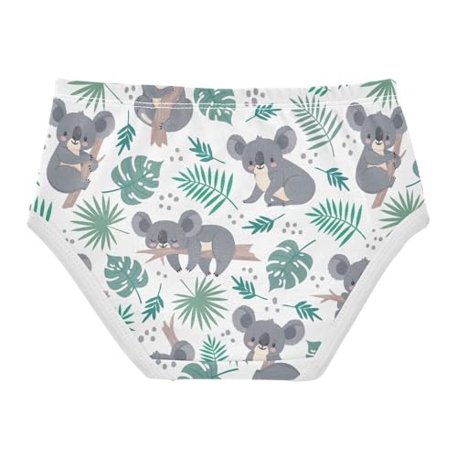 Wusikd Koalas Girls' Underwear Cotton Palm Leaves Girls Briefs Soft Toddler Underwear 4T Multi2