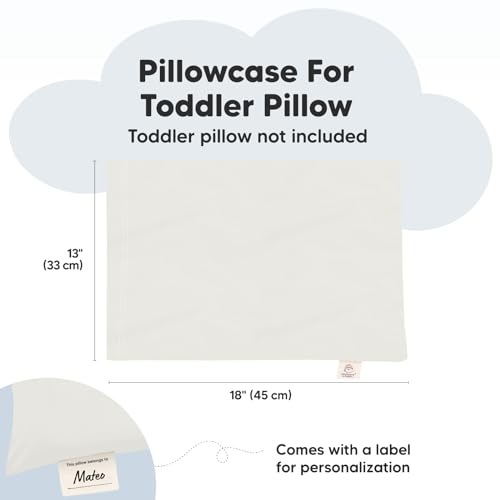 Image of KeaBabies Toddler Pillowcase 13 inchx18 inch - Organic Cotton Toddler Pillowcase for Kids, Boys, Girls, Soft & Durable Cotton Cover for Miniature Sleepy Pillows,Cute Colors,Pillow Sold Separately(Pearl Gray)