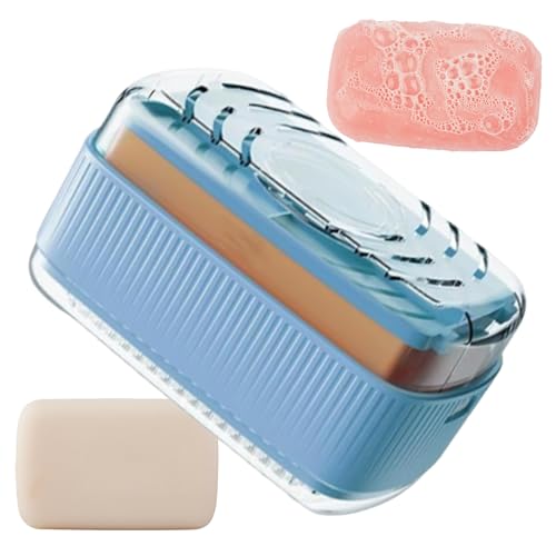 ETUCYNG Portasapone da Viaggio - Vaschetta Portasapone Con Coperchio Per Viaggi,Scatola Portatile Impermeabile con Scolo per Accessori Bagno Cucina Doccia