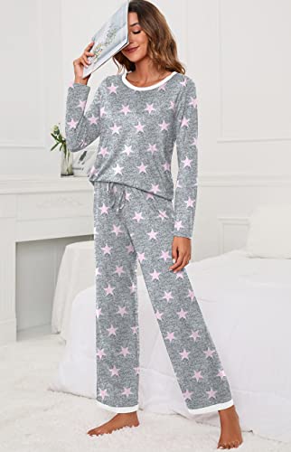 PrinStory 2025 Women's Pajama Set Long Sleeve Sleepwear Ladies Soft Pjs Lounge Set2