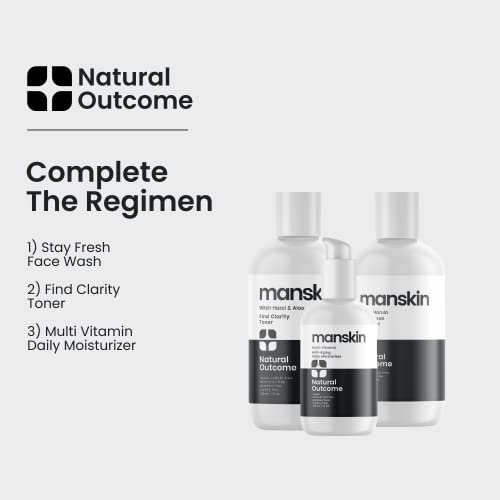 Natural Outcome Man Skin Face Wash Cleanser Skin Care - Mint & Marula Refreshing Facial Cleansing Gel For Men Sulfate Free 8 Oz #TOP5