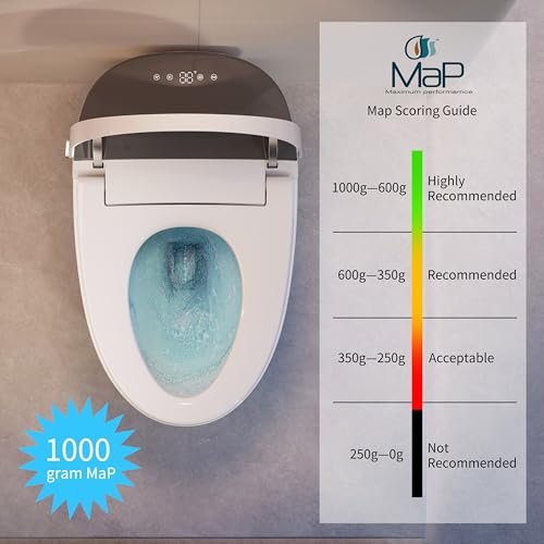 CANEST Smart Toilet with Bidet Built in, 1000 Gram MaP Flush Score, Bidet Toilet 12\" Rough-in, Dual-Flush 1.1/1.6GPF with 17\" ADA Comfort Chair Height Seat, Auto Open Close, Heated Seat, Night Light