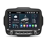 Car Radio Stereo for Jeep Renegade 2015 2016 2017 2018 2019 2020, Android 14 GPS Navigation 9' HD IPS QLED 720 * 1280P Screen Built-in Autoplay Carplay 4G LTE Bluetooth5.0 DSP SWC 8-core 4+64GB