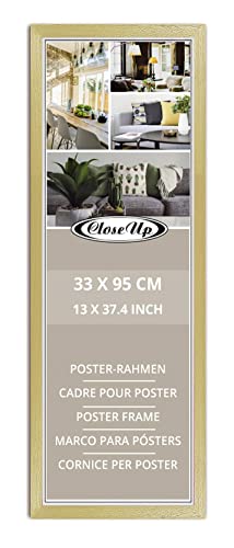 Close Up Cadre pour poster 33 x 95 cm, hêtre clair, cadre pour posters long-train, vitre en PVC (incassable), largeur de profil 30 mm