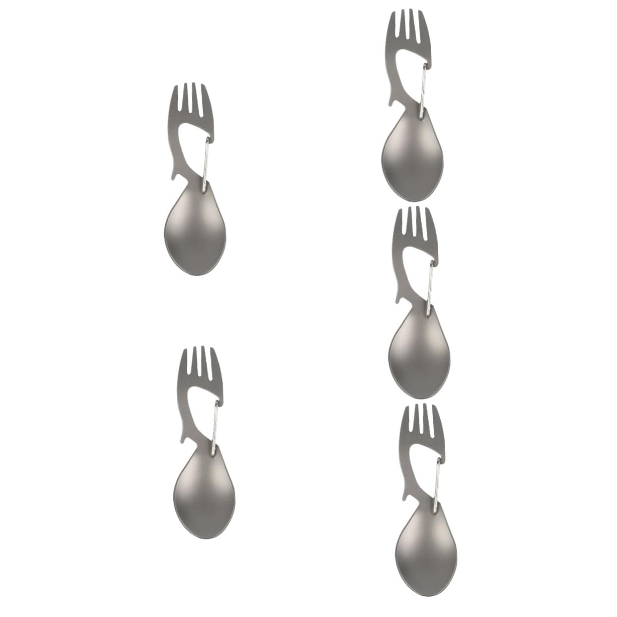 UPKOCH 5 Pezzi Stunzioni Multifunzionali Di Titanio Pieghevole Zaino in Spalla Piccolo Portatile Forchetta in Titanio Utensile Viaggio Forchetta Da Campo Utensili Posate