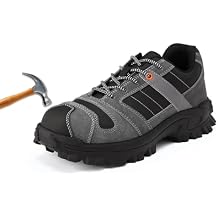 YOUTHUP Steel Toe Work Shoes for Men Slip Resistant Puncture Proof Breathable Comfortable Industrial Safety Toe Sneakers Industrial Work Footwear