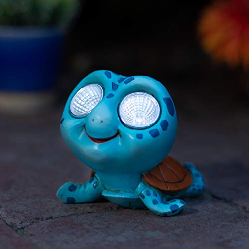 Turtle Solar Garden Decor Figurine Set | Outdoor Led Lawn Figure | Light Up Decorative Statue Accents For Patio, Lawn, Deck | Weather Resistant | Great Housewarming Gift Idea (Blue, 2 Pack) #TOP1