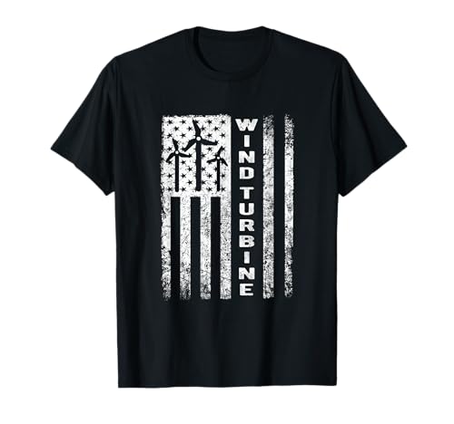 Drapeau avec éolienne – Tenue éolienne pour opérateur de moulin à vent T-Shirt
