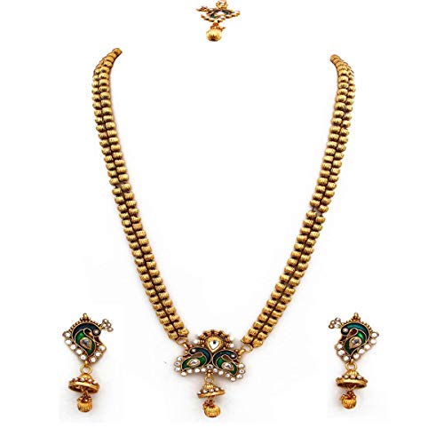 Joyas de cobre chapado en oro con rubí, esmeralda y cristal elegante
