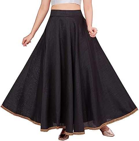 Studio Shringaar Women's Poly Silk Skirt/Lehenga With 8 Meters Maxi Flare (Double Ghera)