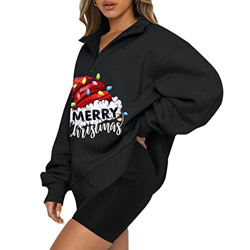 Women's Christmas Off The Shoulder Sweatshirts Winter Plus Size Fuzzy Cozy Fleece Pullover Shirts Tops Crewneck Long Sleeve #TOP3