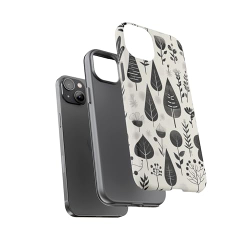Coque iPhone 14 Plus rigide antichoc motif botanique blanc mat