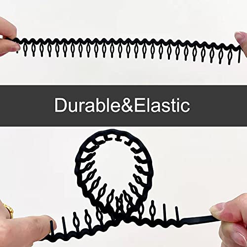 Lapohi 8 Pcs Non Slip Fashion Effortless Plastic Headbands With Teeth Comb Skinny Hair Bands For Women Men Teen Girls, Long Teeth Matte Black #TOP3
