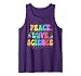Groovy PEACE LOVE SCIENCE Technology Team STEM Squad Math Tank Top