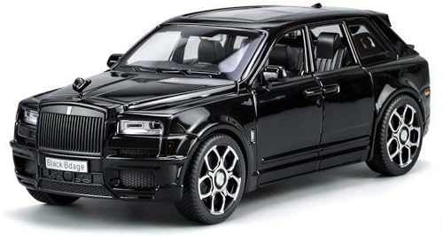 Image of Black Badge Rolls-Royce Cullinan Diecast Model Car, Black, SUV Luxury Vehicle Replica