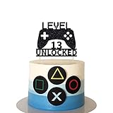 Level 13 Unlocked Cake Topper, Video Game Cake Topper, Game Controller Cake Topper for 13th Birthday