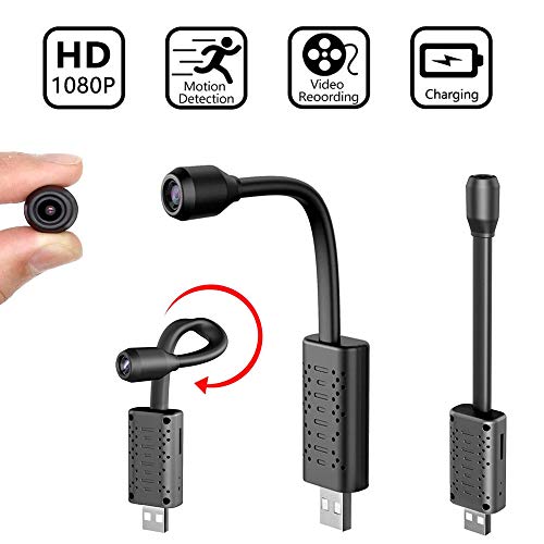 Spy USB Hidden Camera, 1080P Portable Small HD Nanny Cam with Motion Detective