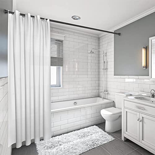 Zipglo Shower Curtain Rod, 36-76 Inches Stainless Steel Shower Rod, Tension Shower Curtain Rod Never Rust And Non-Fall Down, Black Shower Curtain Rod Tension No Drill Shower Rods For Bathroom #TOP1