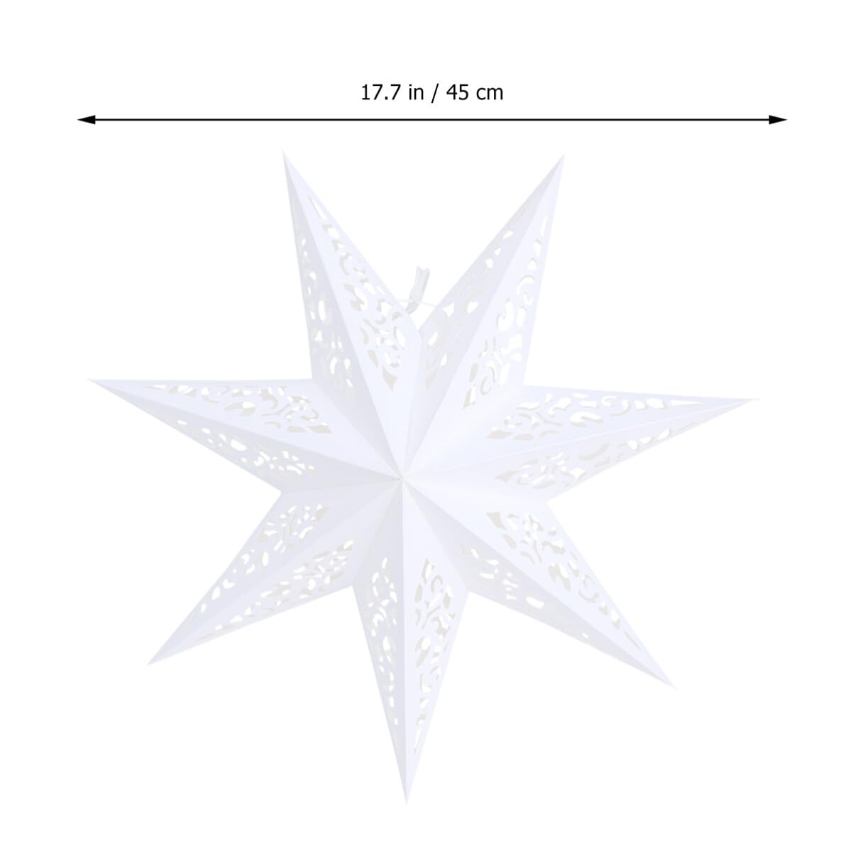 IMIKEYA White Paper Star Lantern Pendant 45cm Christmas 3D Star Light Shade Foldable Lampshades for Ceiling Lights Hanging Hollow Out Paper Lamp for Xmas Wedding Party Home Decorations - Image 4