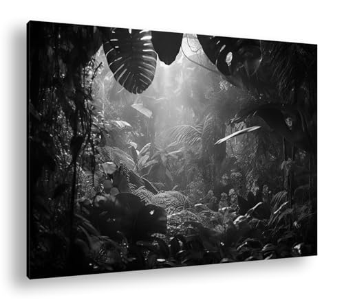 Impression d'art sur toile deyoli Lumière de la jungle Tableau XXL 90x60 cm