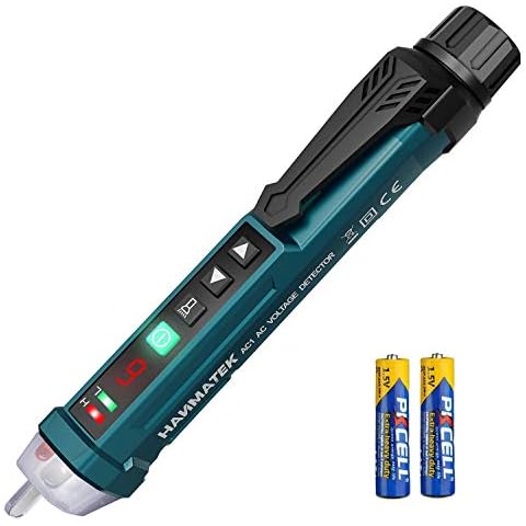 HANMATEK Non-Contact Voltage Tester with 9 Gear Adjustable Sensitivity Voltage Detector Pen AC Circuit Tester Tool LCD Display LED Flashlight Buzzer Alarm Range12V-1000V & Live/Null Wire Judgment AC1 Cover