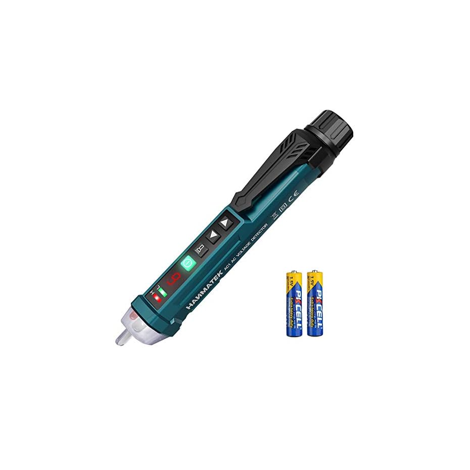 détecteur de tension sans contact,hanmatek ac1 sensibilité réglable/Écran lcd/led lampe de poche/double portée 12v/48v 1000v