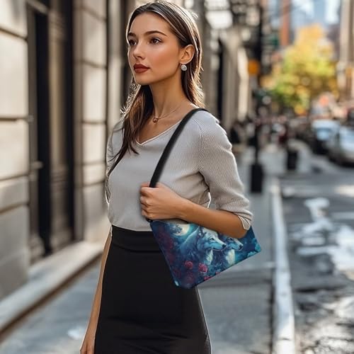 Image of Handbag for Women Leather Underam Shoulder Bag with Zipper Fashion Work Purse Waterproof Travel Wallet