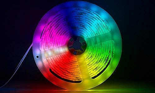 CUQOO 1m Smart LED Strip Lights with Remote Control  Colour Changing, Music Sync LED Lights for Bedroom | Battery Powered RGB Led Strip Lights | Adjustable Brightness Led Light | Powerful Strip Light
