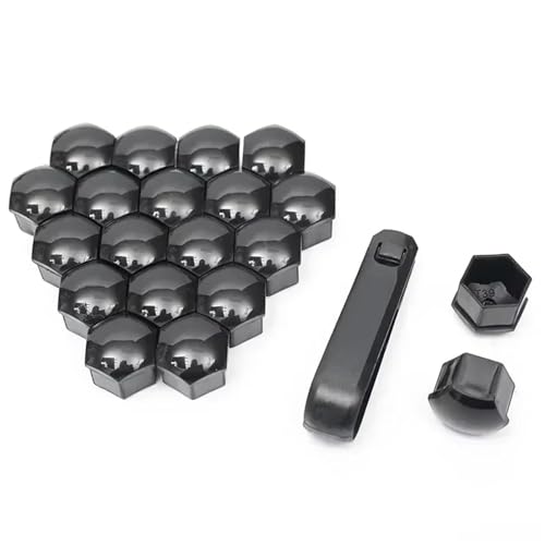 Tornillo llanta 17mm y tapas negras de tuerca exterior para ruedas de coche 2