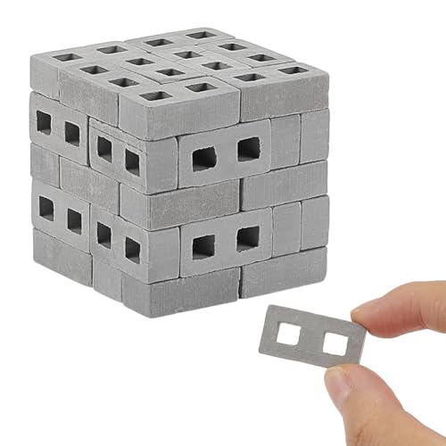 GOMAKERER 60 Ladrillo Gris Miniatura Ladrillos Miniaturas para Paisajismo Ladrillos Gainsboro Miniaturas Ladrillos Accesorios de Muebles de Casa de Muñeca para Modelos de Hogar de Bricolaje