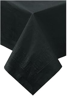 Hoffmaster 220613 Tissue/Poly Tablecover, 3 Ply, 108" Length x 54" Width, Black (Case of 25)