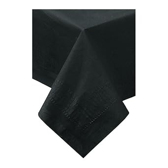 Hoffmaster 220613 Tissue/Poly Tablecover, 3 Ply, 108" Length x 54" Width, Black Case of 25
