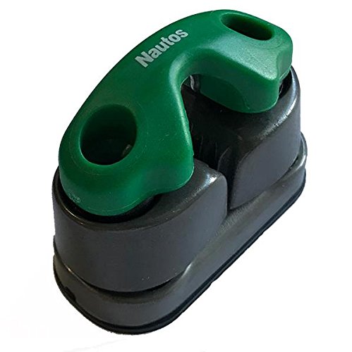 Nautos 91035 GF - Aluminum Cam Cleat, 3 Row Ball Bearing with Green Fairlead