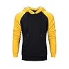 MANLUODANNI Men's Pullover Hoodies Hooded Sweatshirt Patchwork Top Casual Hoody with Kangaroo Pocket Yellow Black M #5