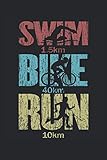 Schwimmen Fahrrad Fahren Laufen Triathlon Triathlet Meilen Distanz: KALENDER - Lustiges Triathlon Wettkampf Sportler Design, Retro Geschenkidee - A5 ... Journal, Notiz, Buch, To-Do Liste, Geburtstag