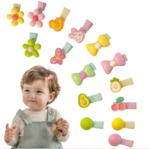 THXFUNAREA 15 Pezzi Fermagli per Capelli di Bebè, Mollette Capelli Bambina, Realizzate in Tessuto Morbido e AntiScivolo per Capelli Fini, Perfette per le Bambine dalla Chioma Sottile e Delicata
