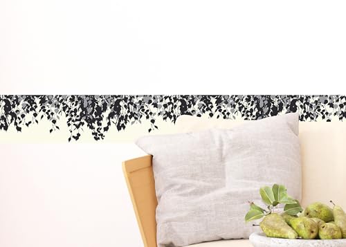 AG Design Selbstklebende Bordüre Birke, AWB 8276 | Wasserfest Dekoration für Wände, Möbel, Tapeten, Wandverkleidungen und Türen, Folie, Mehrfarbig | Breite 500 cm x Höhe 13.8 cm