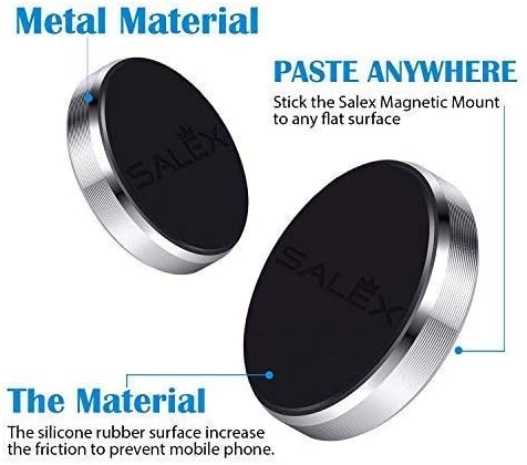 Miniatura 4 de Soportes magnéticos para teléfono, paquete de 2 con adhesivo 3M. Soporte plano negro para teléfono celular para tablero de automóvil, camión, pared,