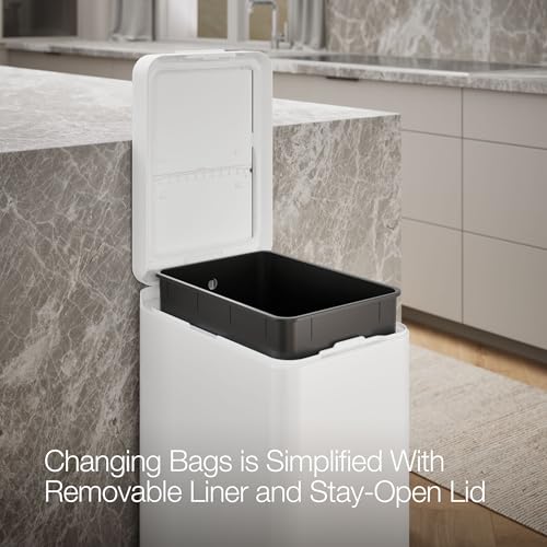 Bote de basura rectangular acero blanco 13 galones Kohler miniatura 5