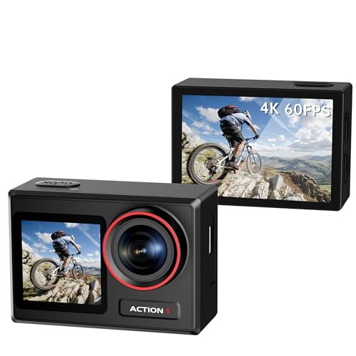 ODDV 4K60FPS 30MP Action Camera with Front LCD and Touch