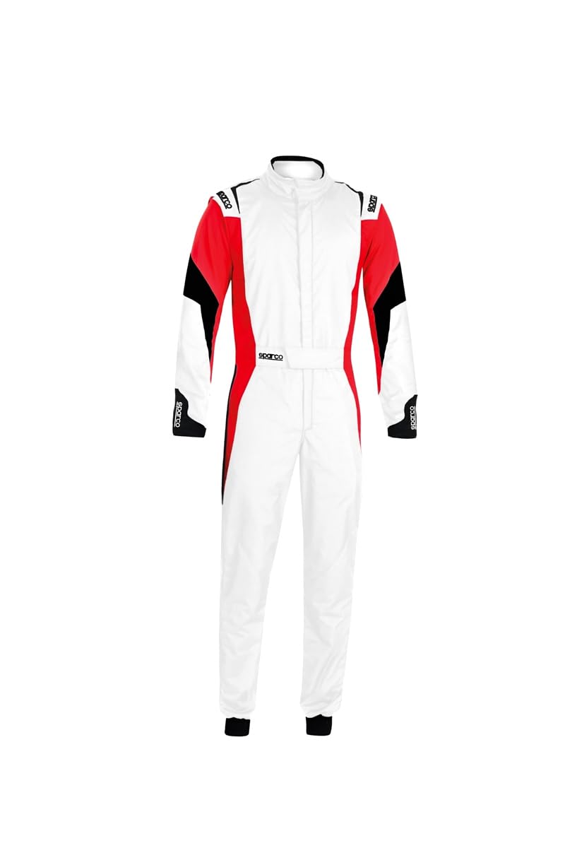 Sparco Men's Suit (White/Red, Extra Large)