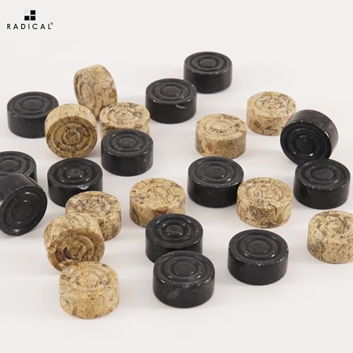 Figuras de Mármol para Damas y Ajedrez 1.25'' Negro y Coral miniatura 2