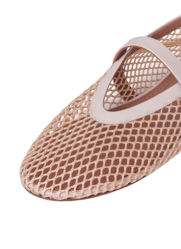 Women Mesh Ballet Flats Shoes Fishnet Ballerina Mary Jane Shoes Women Slip on Buckle Strap Casual Shoes4