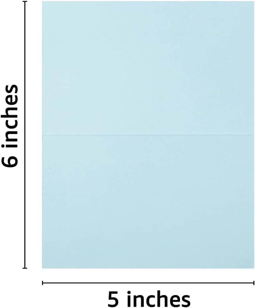 50 Pack Blank Cards Folded Cardstock Thank You Blank Greeting Cards for Invitations, Wedding, Greeting Cards, All Occasion DIY (Light Blue, 3x5) - Image 2