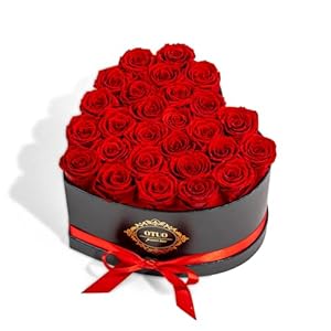 27 Preserved Roses in Heart-Shaped ...