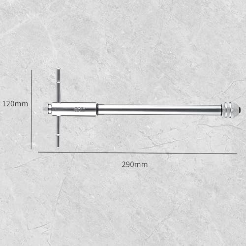 Bamyli T Griff Windeisen Ratsche, Gewindeschneider Halter, Einstellbar Windeisen, Extra Langer Stil für Metrische Gewindebohrer M5-M12